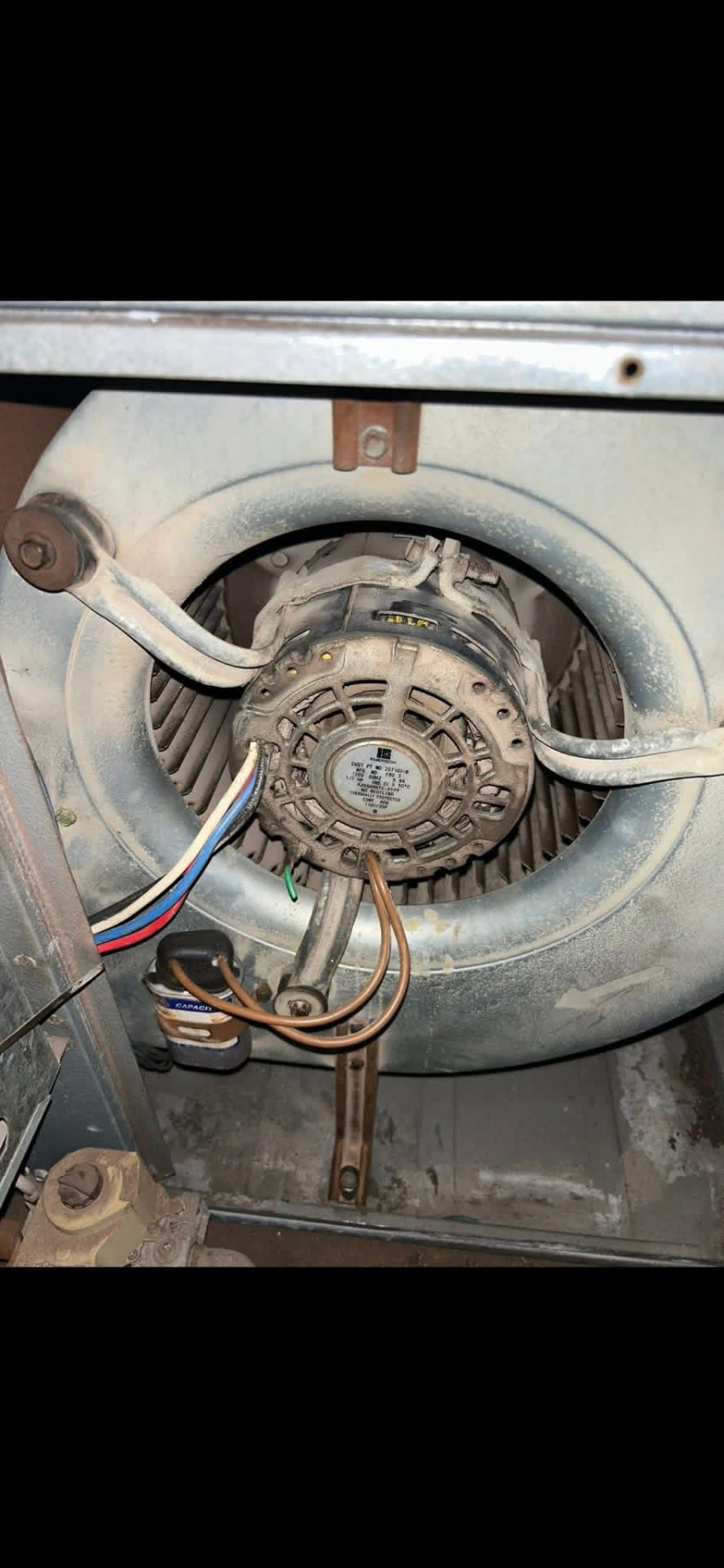 Air handler blower motor and capacitor service